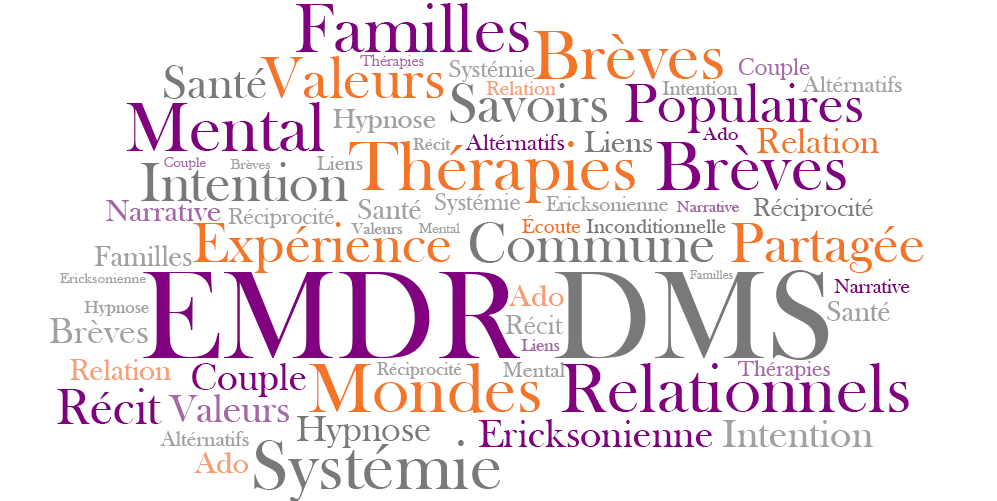 Nuage de mots — Thérapies brèves, EMDR, DMS, etc.